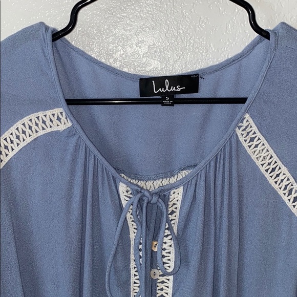 Lulu’s Simpler Times Light Blue Long Sleeve Top - Picture 6 of 7